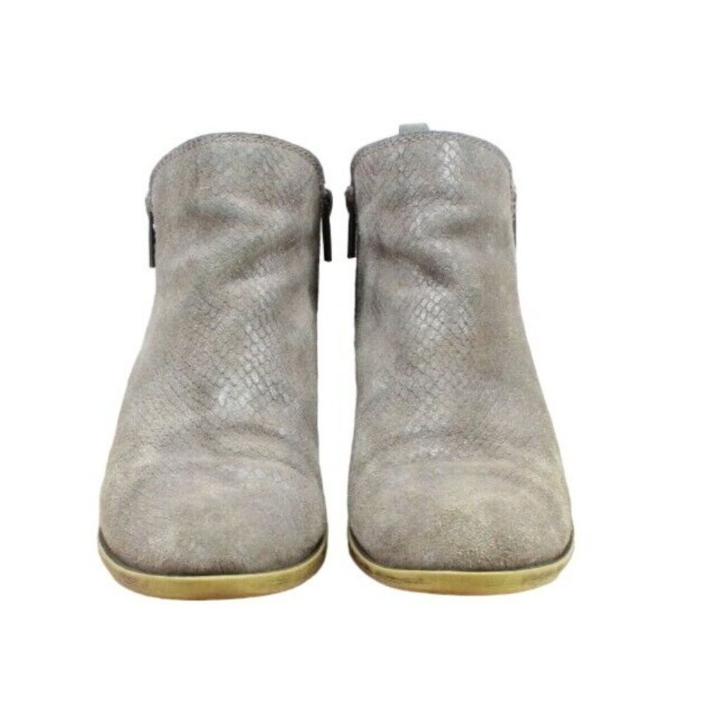 Lucky Brand LK-Basel Gray Snakeskin Leather Side Zip Ankle Bootie Size 7.5 M - Picture 5 of 10